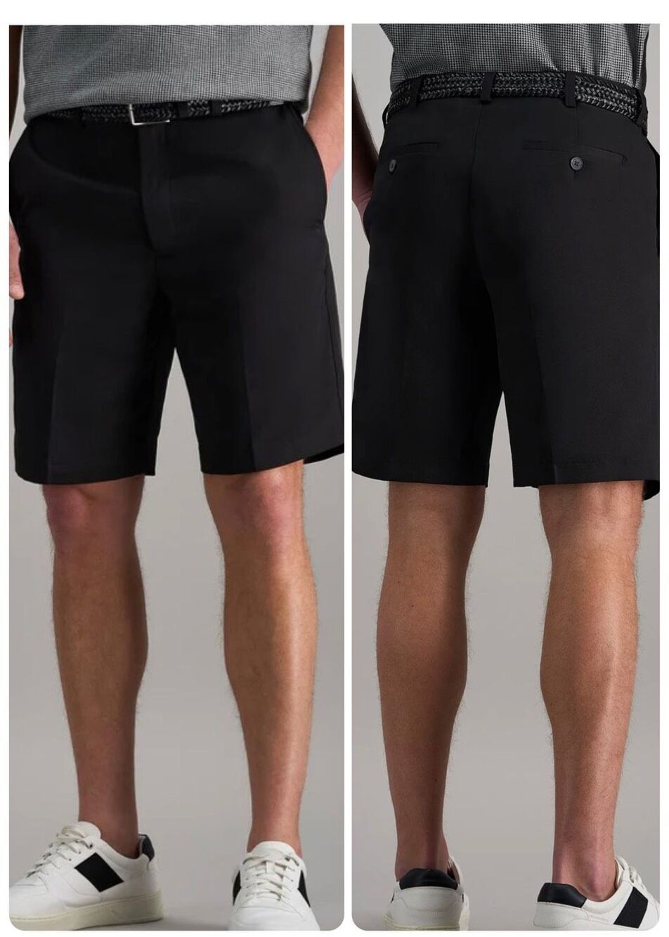 Haggar NWT Classic Cool 18 Gab Shorts For Golf Travel Casual Business Black W 36